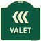 Signmission Designer Series Valet Left Arrow, Green & Tan Heavy-Gauge Aluminum Sign, 18" x 18", G-1818-22772 A-DES-G-1818-22772 - alternate 1